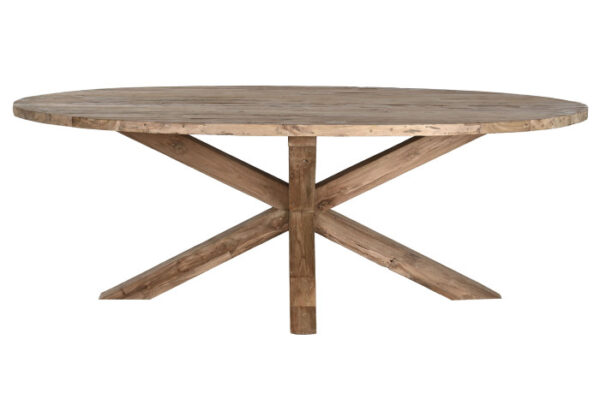 Mesa Comedor Teca Reciclada Ovalada 220X120X78